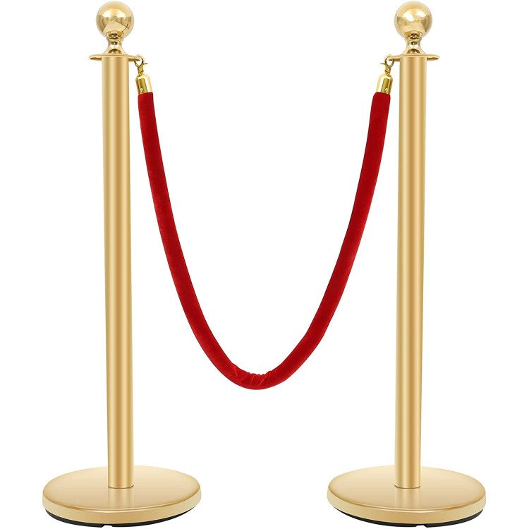 Gold 2 pole legs & 1 Velvet Rope