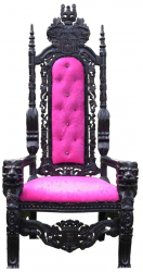 Dark Pink Fuschia Lions Head Throne Chair Rental