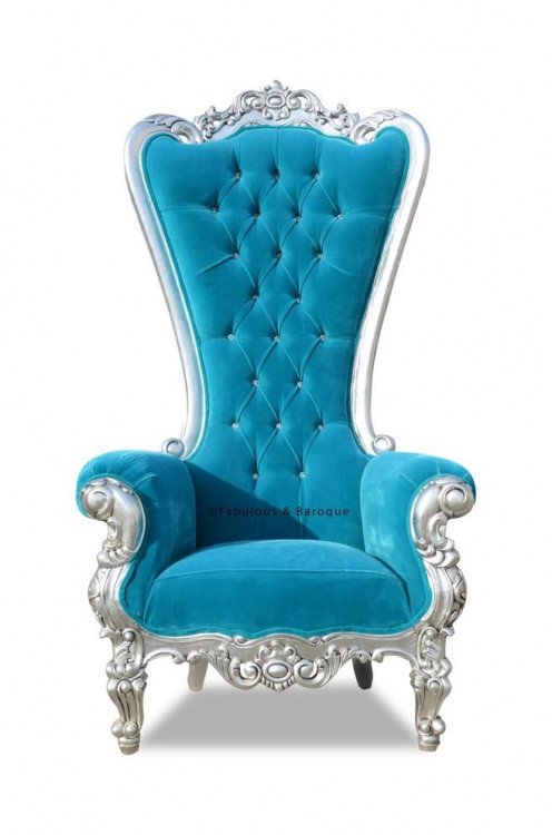 Turquoise Throne Chair Rental - Prize Event Rentals Detroit MI