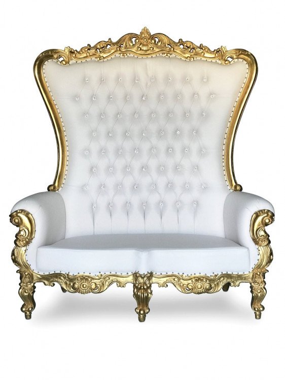 White Double Throne Chair Rental