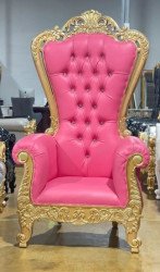 Hot Pink  Leather Throne Chair Rental