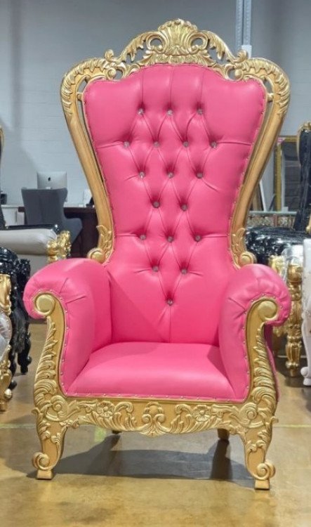 Hot Pink  Leather Throne Chair Rental